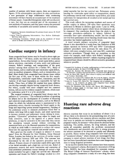 Cardiac surgery in infancy Hunting rare adverse drug reactions