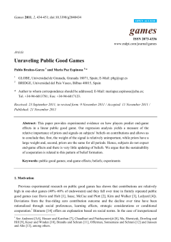 Unraveling Public Good Games