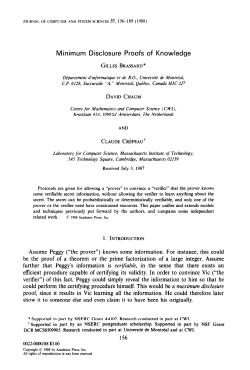 Minimum Disclosure Proofs of Knowledge