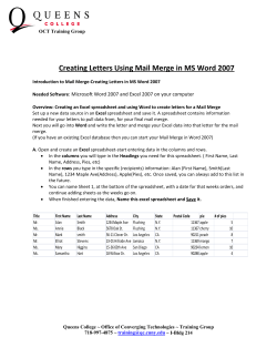 Creating Letters Using Mail Merge in MS Word 2007
