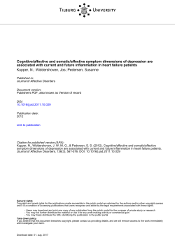 Tilburg University Cognitive/affective and somatic