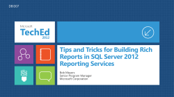 Tips and Tricks for Building Rich Reports in SQL Server 2012