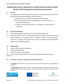 Dealing with Incorrect, Impractical or Unsafe Assessment Item(s) in