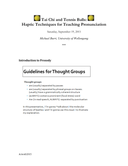 Tai Chi and Tennis Balls: Haptic Techniques for Teaching