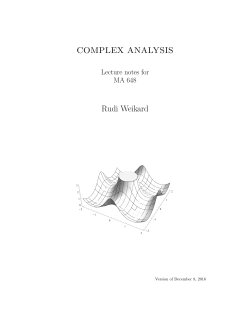 COMPLEX ANALYSIS Rudi Weikard