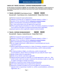 check list: travel advance / expense reimbursement claim travel