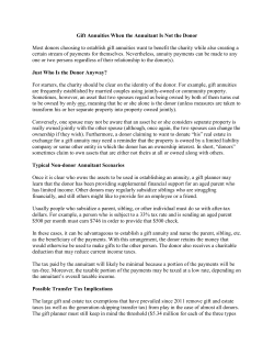 Gift Annuities When the Annuitant Is Not the Donor Most