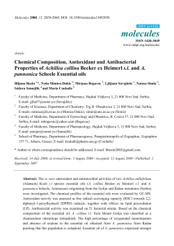 Chemical Composition, Antioxidant and Antibacterial Properties of