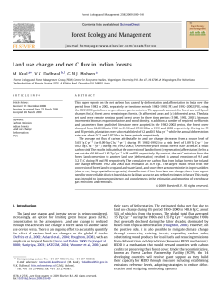 Land use change and net C flux in Indian forests Forest Ecology and