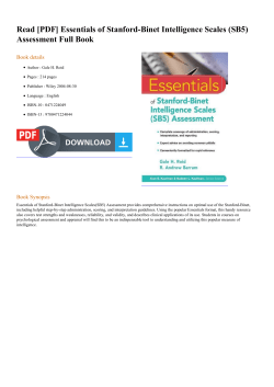 Essentials of Stanford-Binet Intelligence Scales