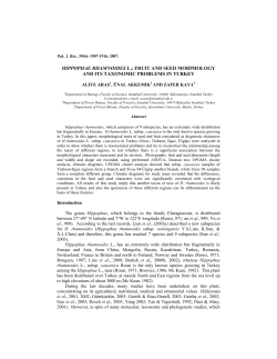 HIPPOPHAE RHAMNOIDES L.: FRUIT AND SEED MORPHOLOGY