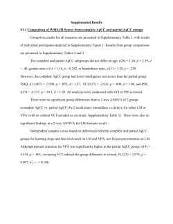 Learning and memory in individuals with agenesis of the corpus