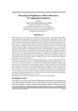 Physiological Significance of Rest Allowences