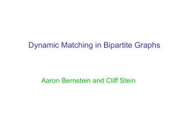 BIRS workshop matching talk (Aaron Bernstein)