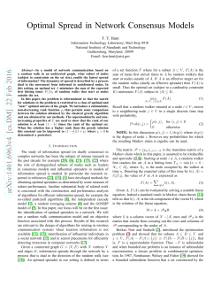 Optimal Spread in Network Consensus Models