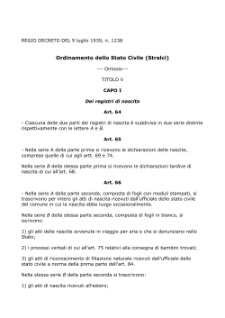 Ordinamento dello Stato Civile (Stralci)