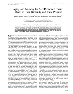 Aging and memory for self-performed tasks: Effects of task difficulty