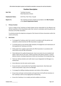 position description - Community Management Solutions