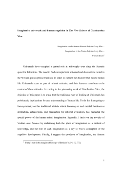 1 Imaginative universals and human cognition in