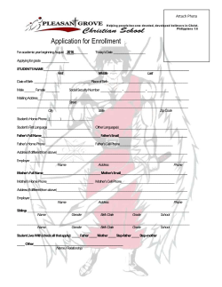 apply today! - Pleasant Grove Christian School