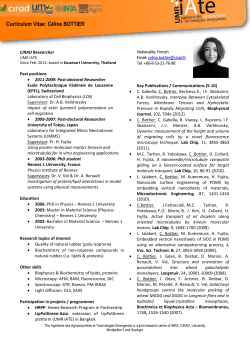Curriculum Vitae: C&eacute;line BOTTIER - UMR Iate