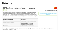 BEPS Actions implementation by country - China