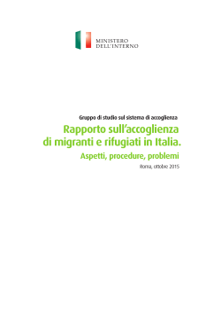 Rapporto sull`accoglienza di migranti e rifugiati in Italia 2015