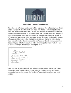 Instructions &ndash; Values Cards Exercise Take the deck of values cards