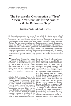 The Spectacular Consumption of &ldquo;True&rdquo; African American Culture
