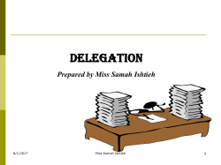 Delegation is