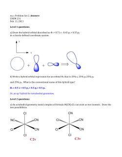Micro Problem Set 2. Answers CHEM 231 Feb. 11, 2011 Level 1