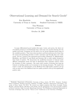 Observational Learning and Demand for Search Goods