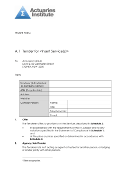 Invitation to Tender template