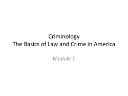 Criminology The Basics of Law and Crime in America