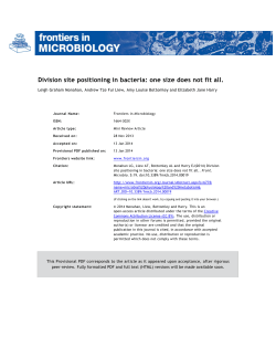 Division site positioning in bacteria: one size does not fit all.