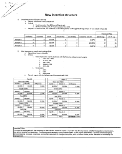 New incentive structure - NPS