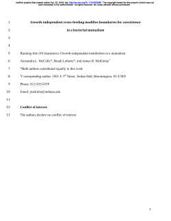 Growth-independent cross-feeding modifies boundaries for