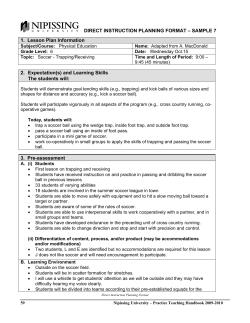 DIRECT INSTRUCTION PLANNING FORMAT &ndash; SAMPLE 7 1