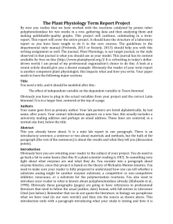 Term Report Assignment