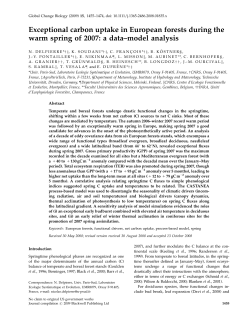 Exceptional carbon uptake in European forests during the warm