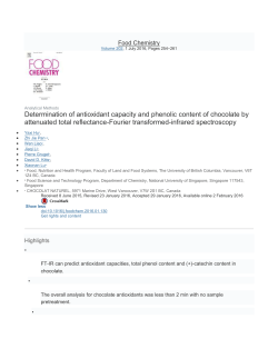 Publication in Food and Chemistry journal