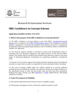 MRC Confidence in Concept Scheme Application deadline October