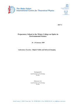 Laboratory Exercise - Digital Visible and Infrared Imaging