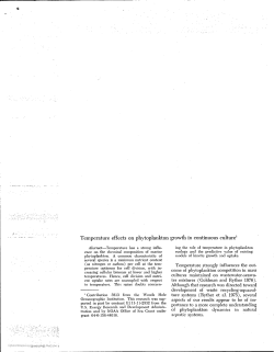 Temperature effects on phytoplankton growth in continuous culture1