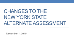 Update on Assessments for Students with severe cognitive