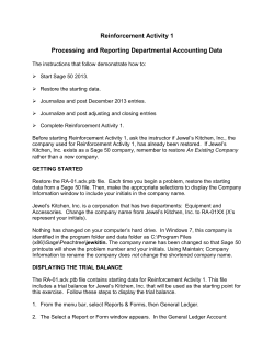 Reinforcement Activity 2 Processing Accounting Data for