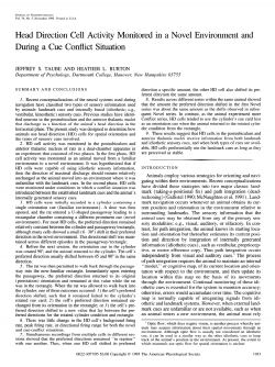 Head Direction Cell Activity Monitored in a Novel Environment and