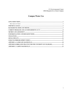 Campus Water Use - University of Colorado Boulder