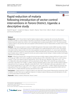 Rapid reduction of malaria following introduction