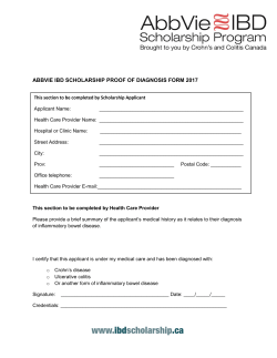 Proof of Diagnosis Form - Crohn`s and Colitis Canada